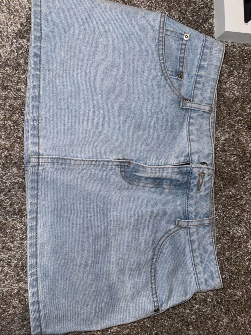 Light Wash Denim Mini Skirt